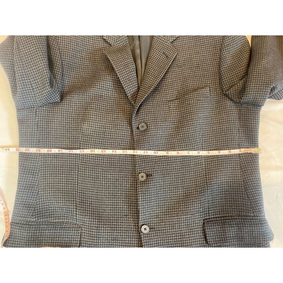 Joseph Abboud Mens 100% Wool Suit Blazer Coat Long Sleeve Check Gray Size 44R - Picture 6 of 7